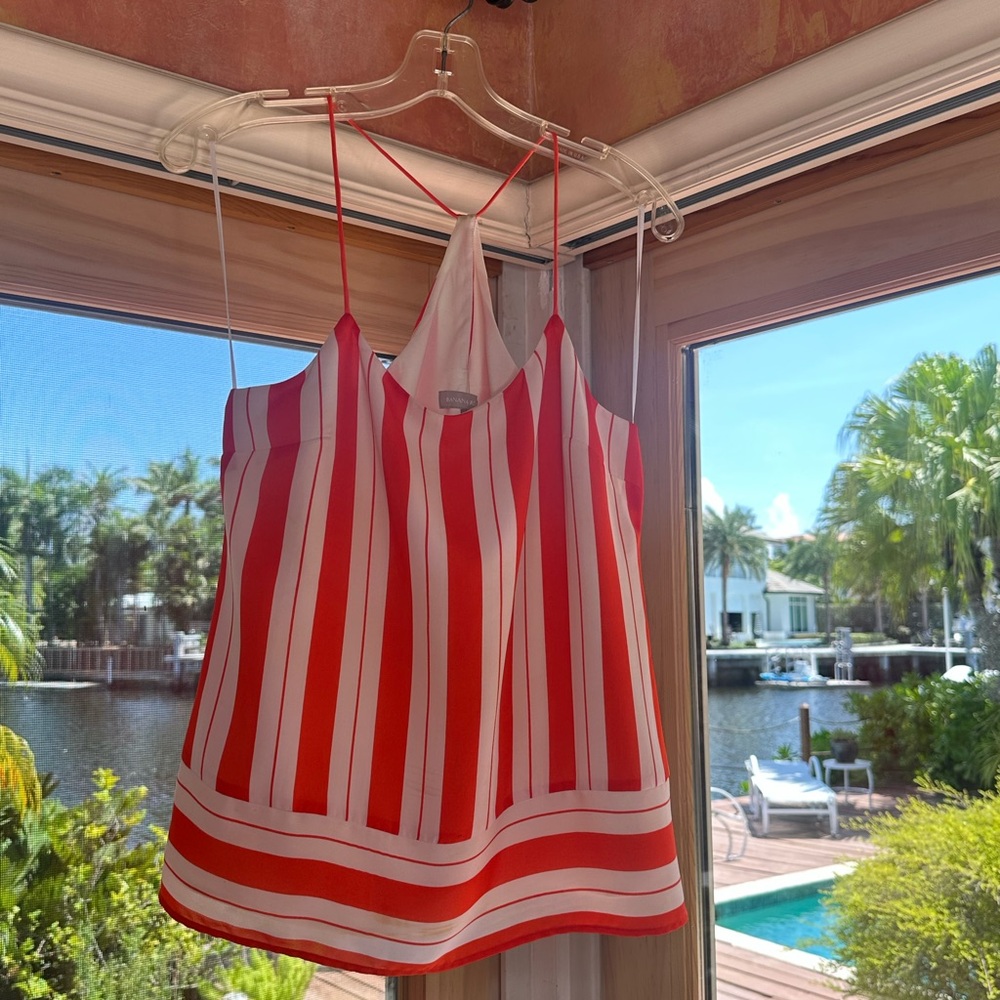 Banana Republic Red and White Striped Camisole